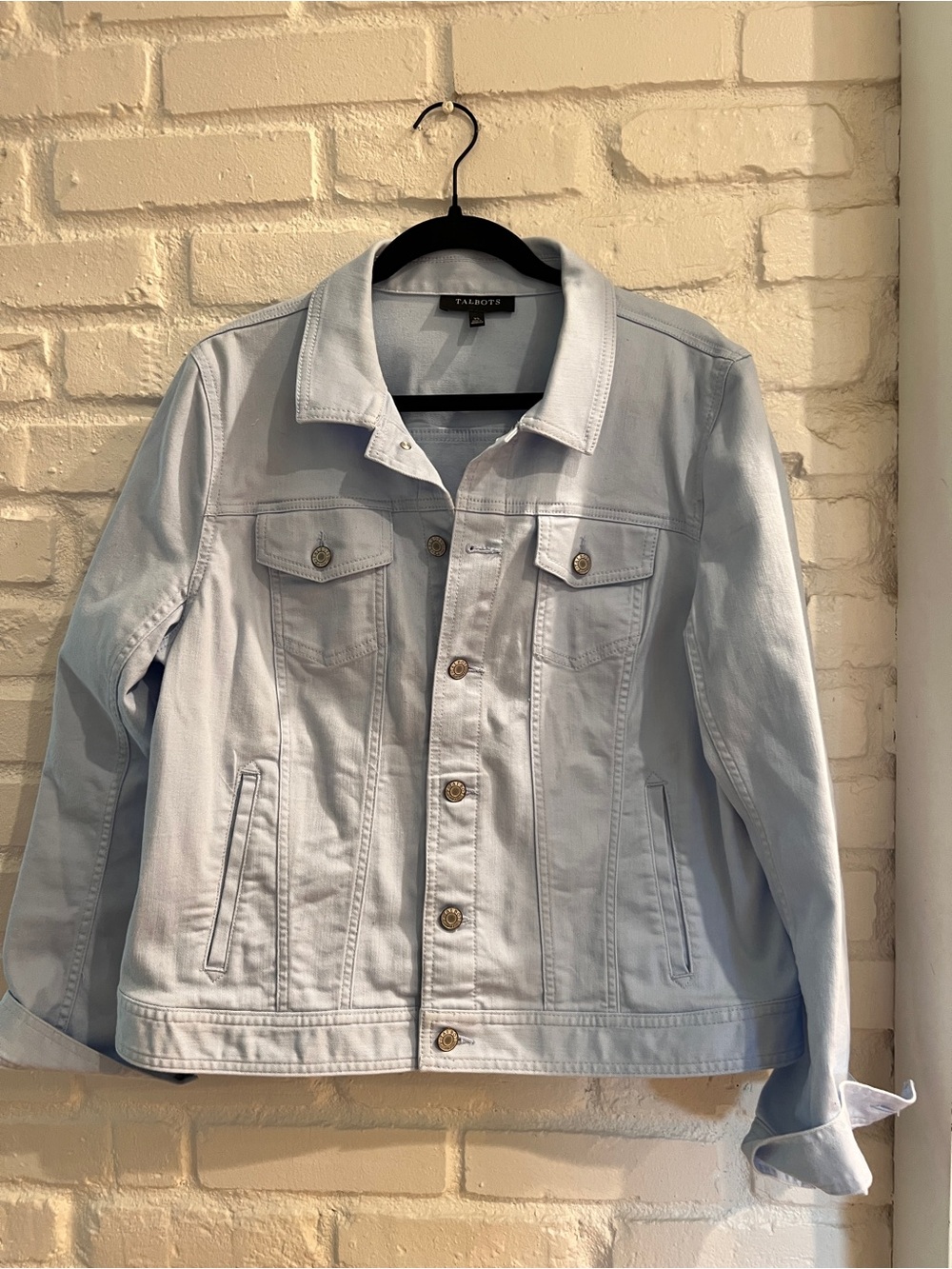 Talbots Pale Blue Denim Jacket - Women's Classic Button-Front
